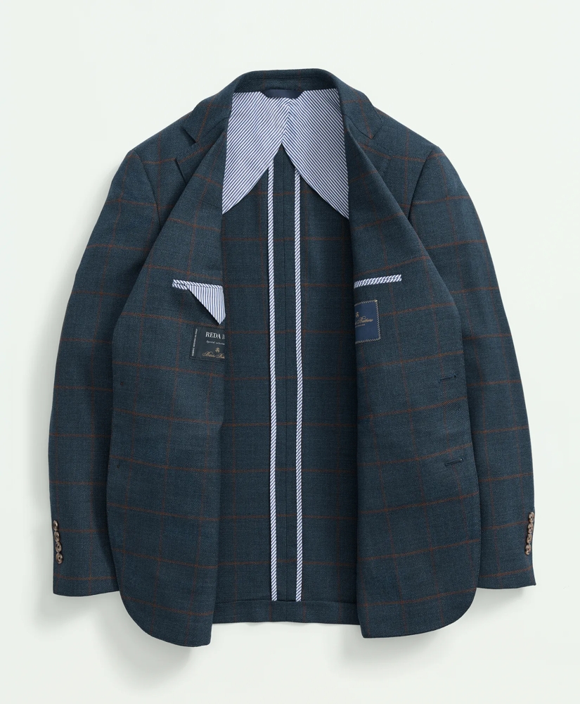 Traditional Fit Stretch Wool Hopsack Windowpane Sport Coat, image 6