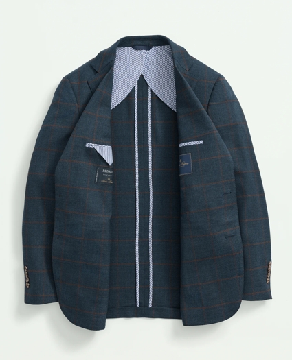 Traditional Fit Stretch Wool Hopsack Windowpane Sport Coat, image 6