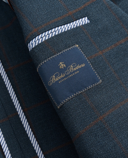 Traditional Fit Stretch Wool Hopsack Windowpane Sport Coat, image 8