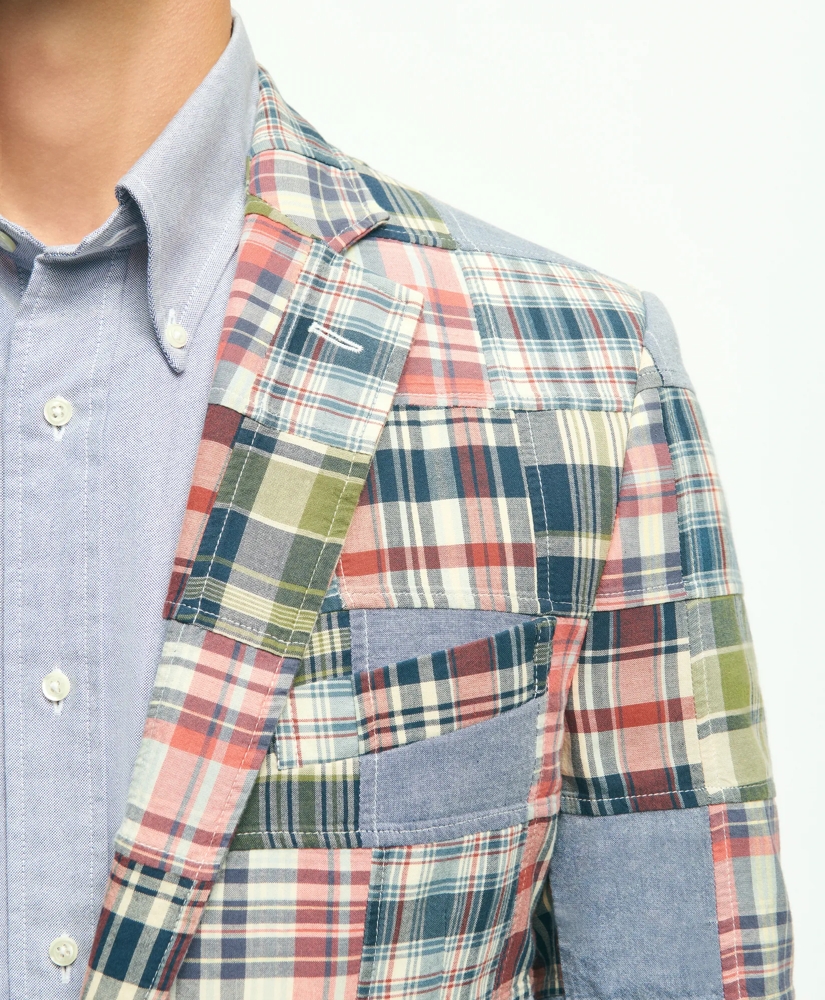 Classic Fit Chambray-Madras Patchwork Sport Coat in Cotton, image 3