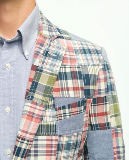 Classic Fit Chambray-Madras Patchwork Sport Coat in Cotton, image 2