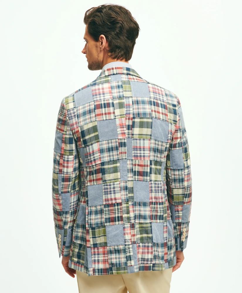 Classic Fit Chambray-Madras Patchwork Sport Coat in Cotton, image 4