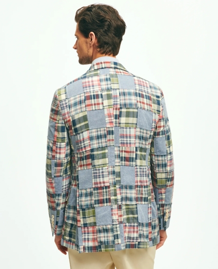Classic Fit Chambray-Madras Patchwork Sport Coat in Cotton, image 3