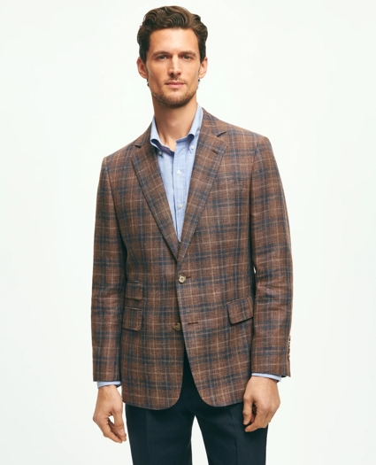 Classic Fit Plaid Hopsack Sport Coat In Linen-Wool Blend, image 1