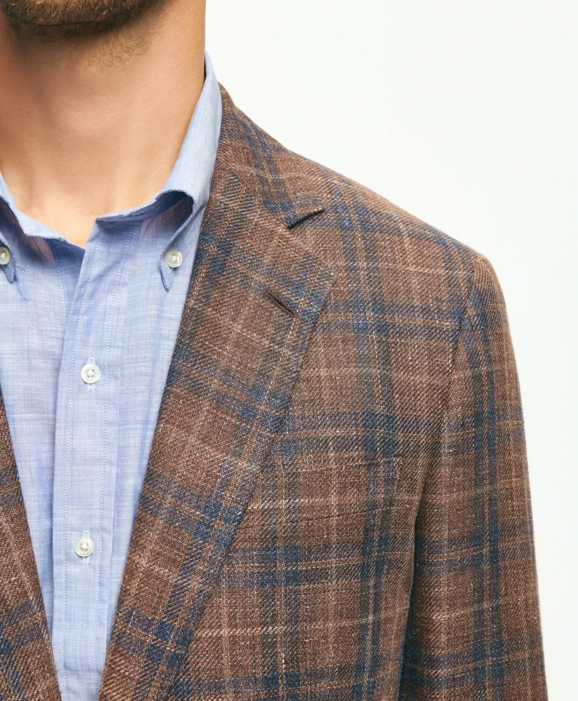 Classic Fit Plaid Hopsack Sport Coat In Linen-Wool Blend, image 2