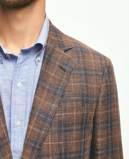 Classic Fit Plaid Hopsack Sport Coat In Linen-Wool Blend, image 2
