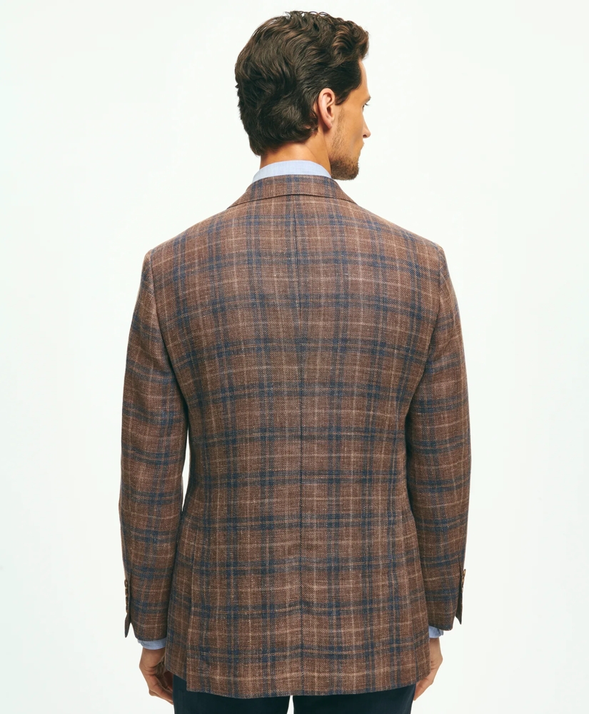 Classic Fit Plaid Hopsack Sport Coat In Linen-Wool Blend, image 3
