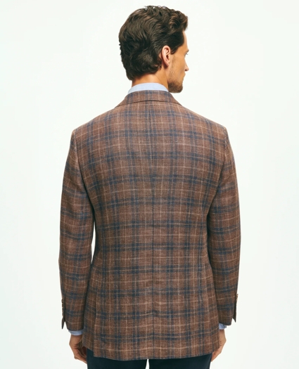 Classic Fit Plaid Hopsack Sport Coat In Linen-Wool Blend, image 3
