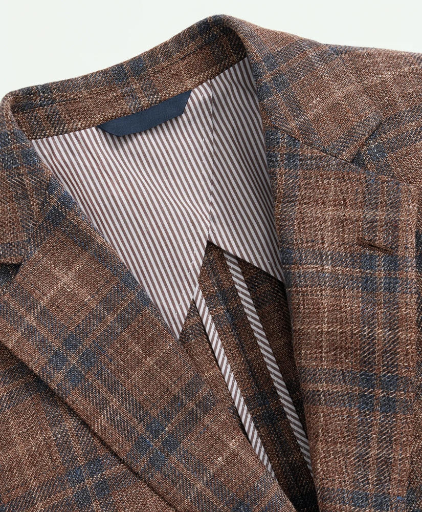 Classic Fit Plaid Hopsack Sport Coat In Linen-Wool Blend, image 8