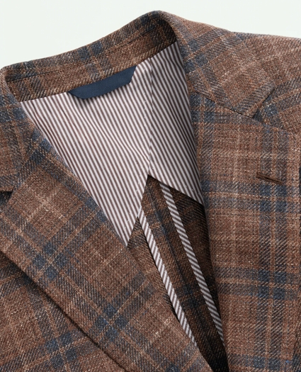 Classic Fit Plaid Hopsack Sport Coat In Linen-Wool Blend, image 8