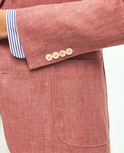Classic Fit 1818 Herringbone Sport Coat In Linen-Wool Blend, image 4