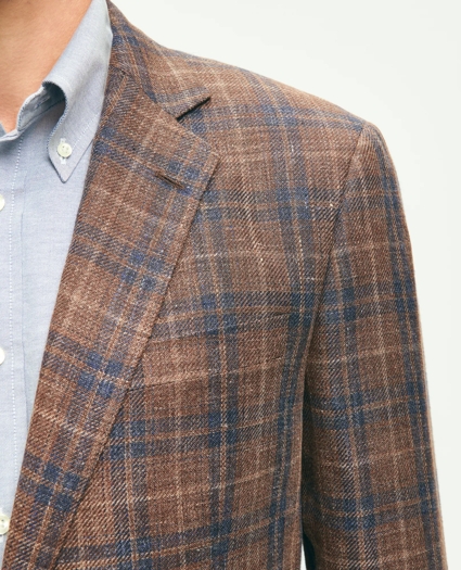 Traditional Fit Plaid Hopsack Sport Coat in Linen-Wool Blend, image 2