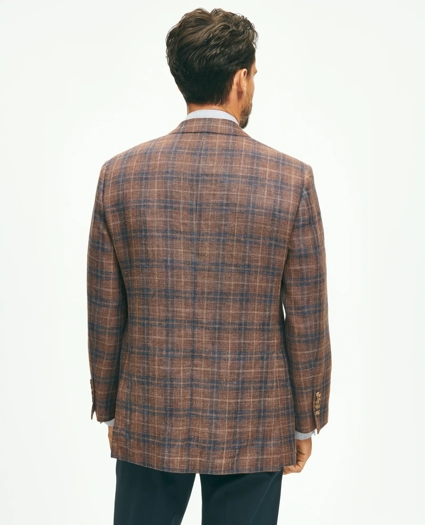 Traditional Fit Plaid Hopsack Sport Coat in Linen-Wool Blend, image 3