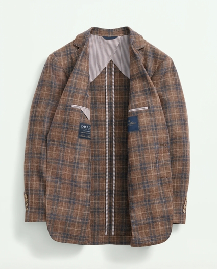 Traditional Fit Plaid Hopsack Sport Coat in Linen-Wool Blend, image 6