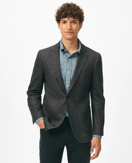 Classic Fit Large Check Knit Sport Coat in Wool-Blend, image 1