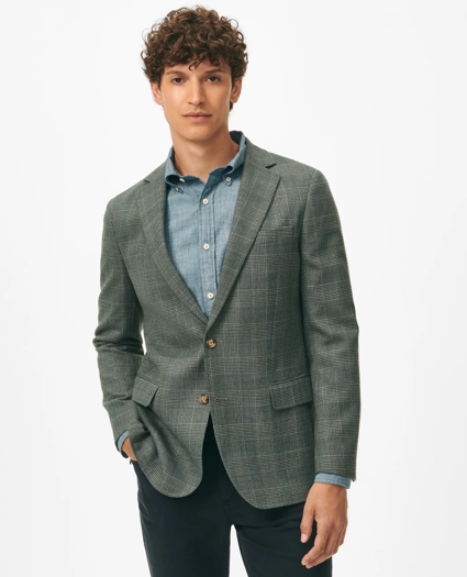 Classic Fit Checked Sport Coat in Hopsack Wool