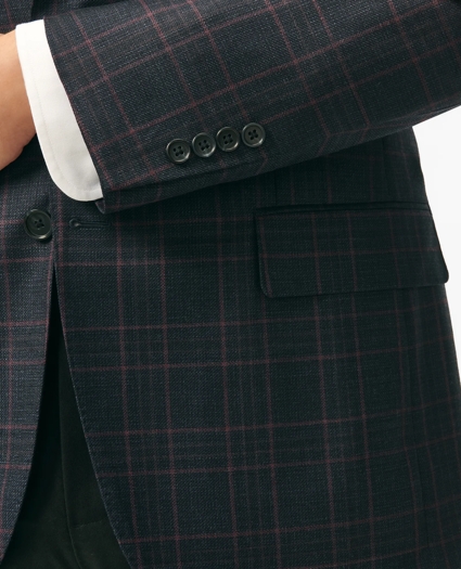 Traditional Fit Checked Sport Coat in Hopsack Wool, image 4