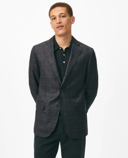 Slim Fit Checked Sport Coat in Hopsack Wool, image 1