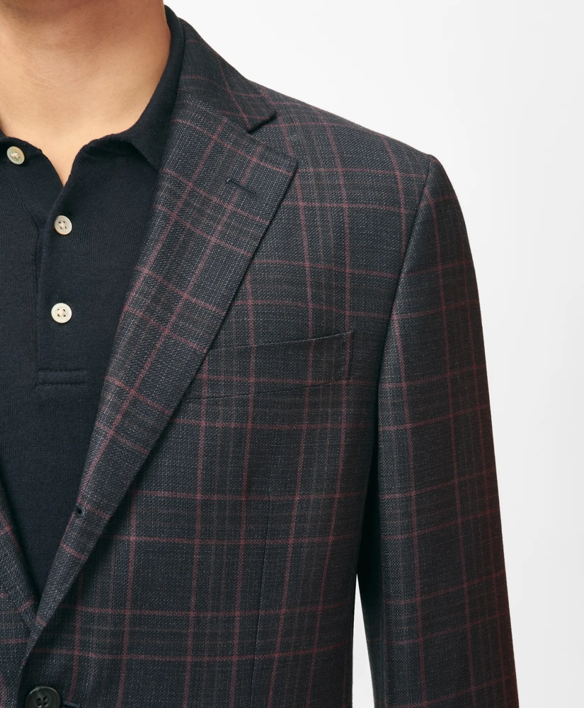 Slim Fit Checked Sport Coat in Hopsack Wool, image 2