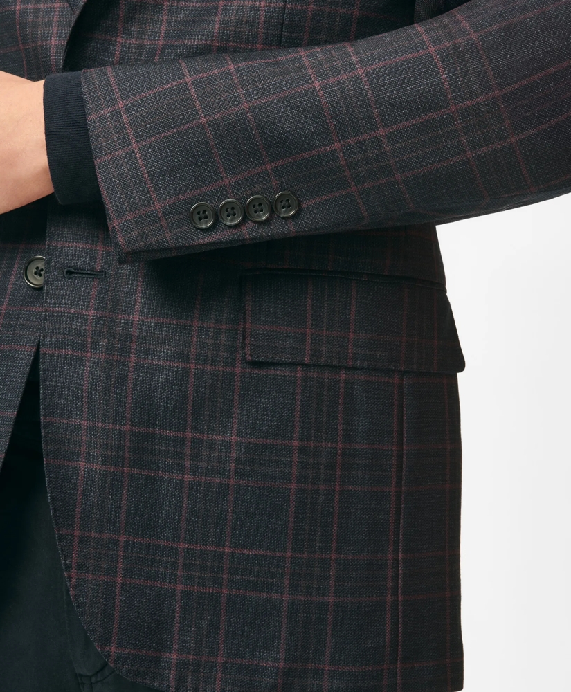 Slim Fit Checked Sport Coat in Hopsack Wool, image 4