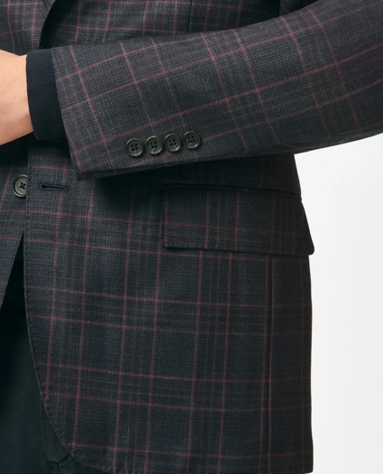 Slim Fit Checked Sport Coat in Hopsack Wool, image 4