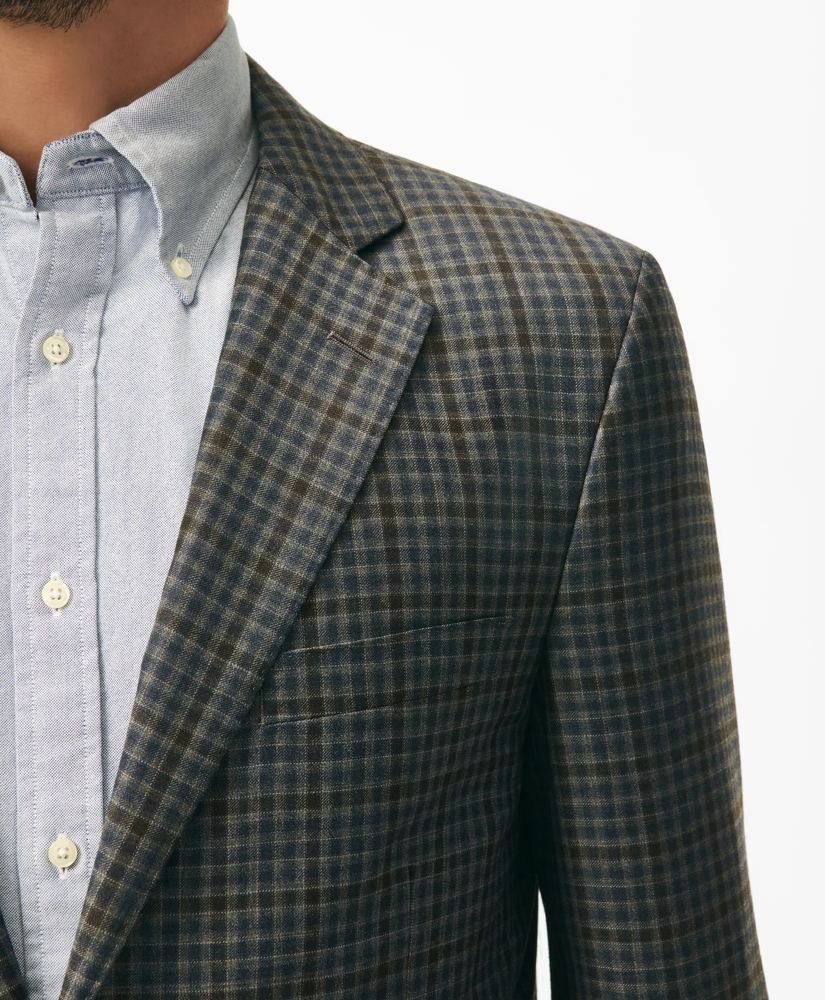 Traditional Fit Gingham Sport Coat in Wool, image 2