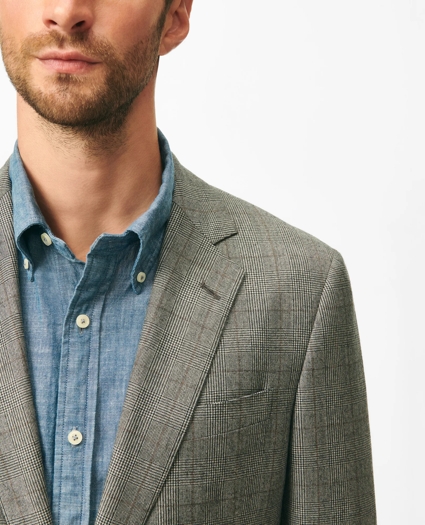Classic Fit Overcheck Sport Coat in Flannel Merino Wool, image 2