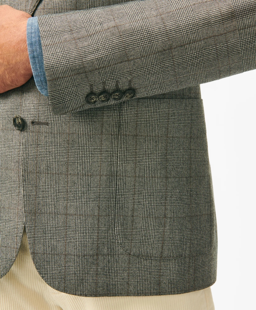 Classic Fit Overcheck Sport Coat in Flannel Merino Wool, image 4