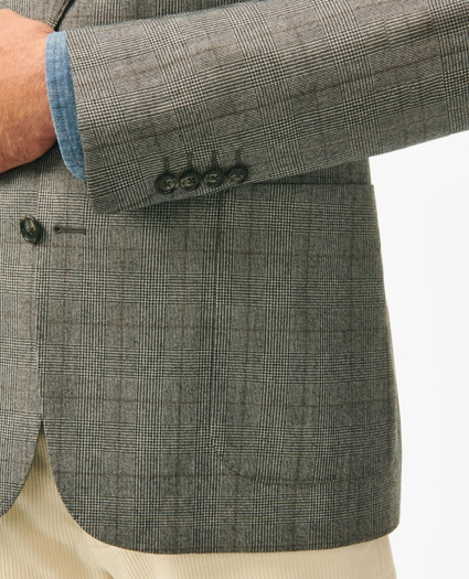 Classic Fit Overcheck Sport Coat in Flannel Merino Wool, image 4