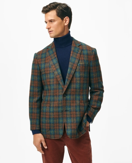 Classic Fit Sport Coat in Plaid Shetland Wool Tweed, image 1