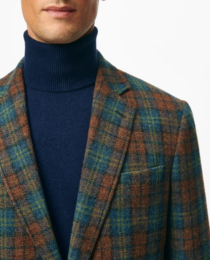 Classic Fit Sport Coat in Plaid Shetland Wool Tweed, image 2