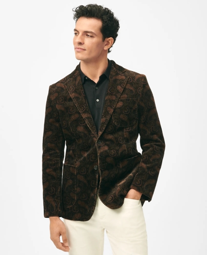 Slim Fit Sport Coat in Paisley Cotton Blend Corduroy, image 1