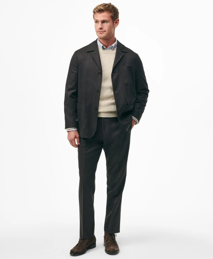 Tailored Shirt Jacket in Wool Flannel Tailored Shirt Jacket in Wool Flannel