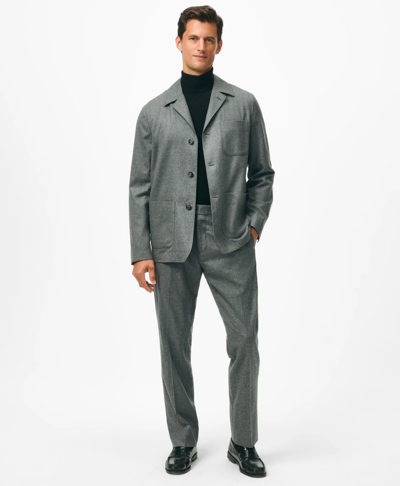 Tailored Shirt Jacket in Wool Flannel, image 2