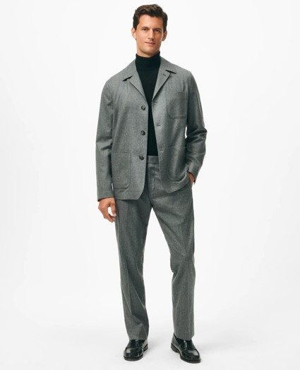 Tailored Shirt Jacket in Wool Flannel, image 2
