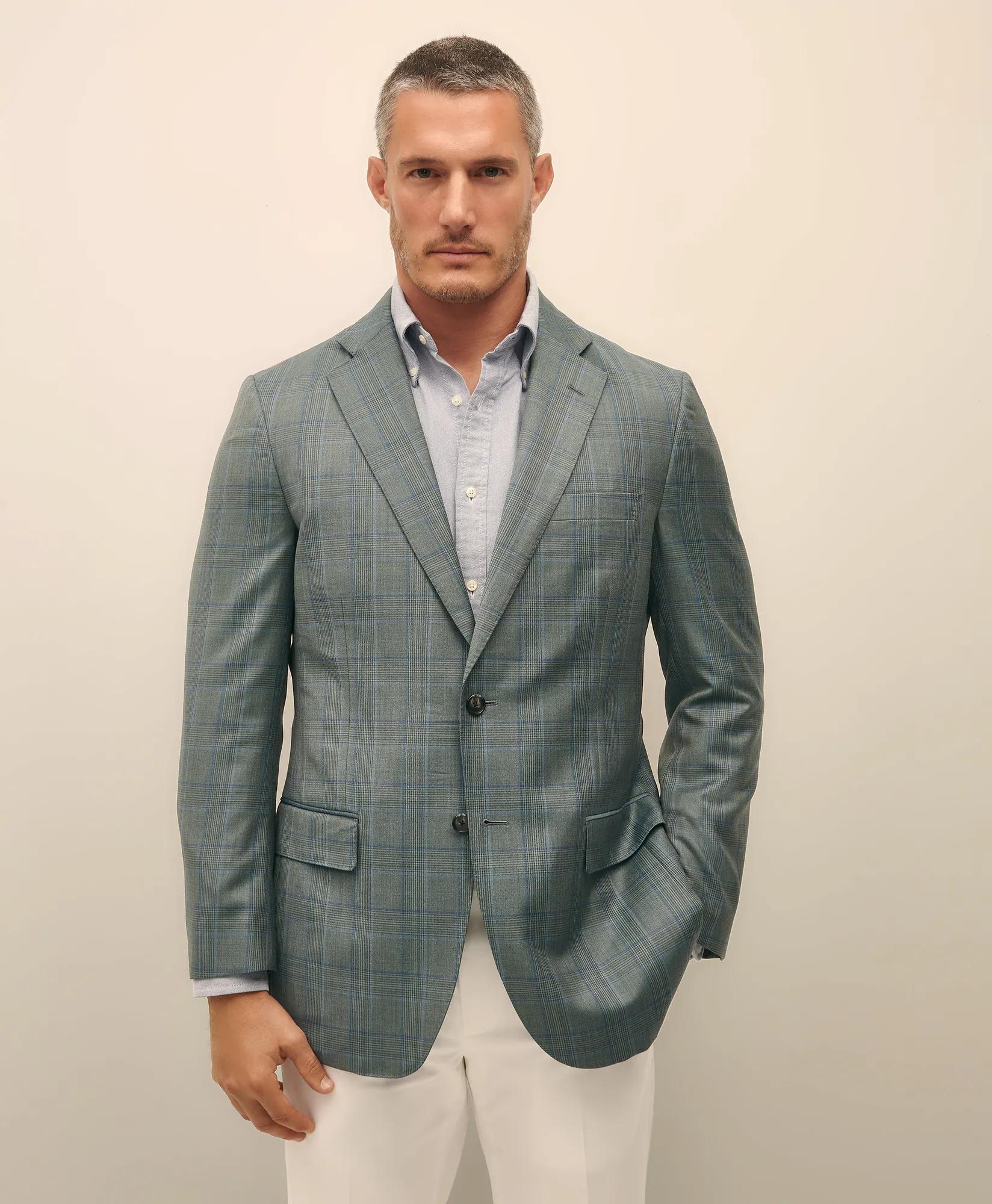 Traditional Fit Wool Check Sport Coat