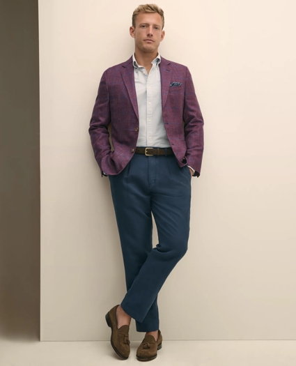 Classic Fit Wool-Linen-Silk Overcheck 1818 Sport Coat, image 1