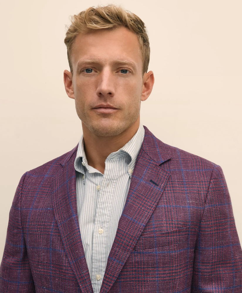 Classic Fit Wool-Linen-Silk Overcheck 1818 Sport Coat, image 3