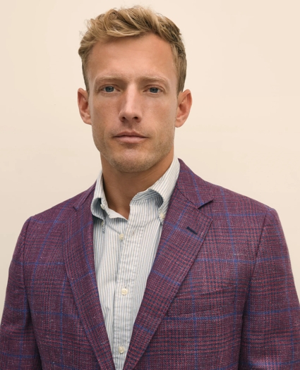 Classic Fit Wool-Linen-Silk Overcheck 1818 Sport Coat, image 3