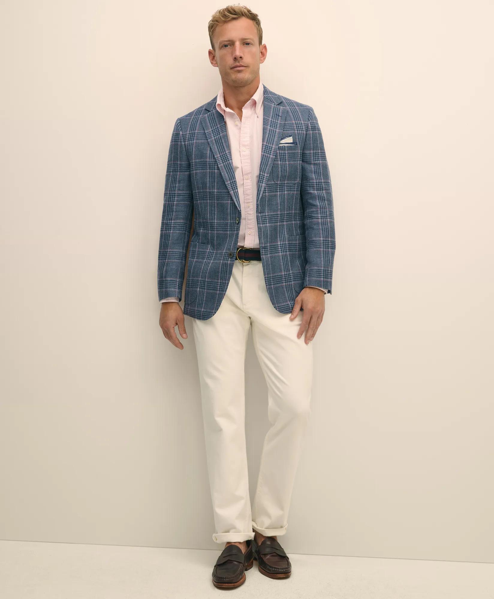 Classic Fit Linen-Silk-Cotton Check 1818 Sport Coat