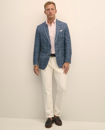Classic Fit Linen-Silk-Cotton Check 1818 Sport Coat, image 1