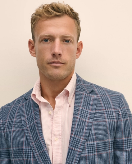 Classic Fit Linen-Silk-Cotton Check 1818 Sport Coat, image 2