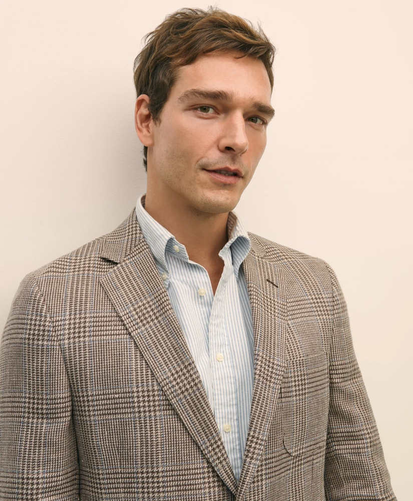 Classic Fit Linen-Silk-Cotton Check 1818 Sport Coat, image 3