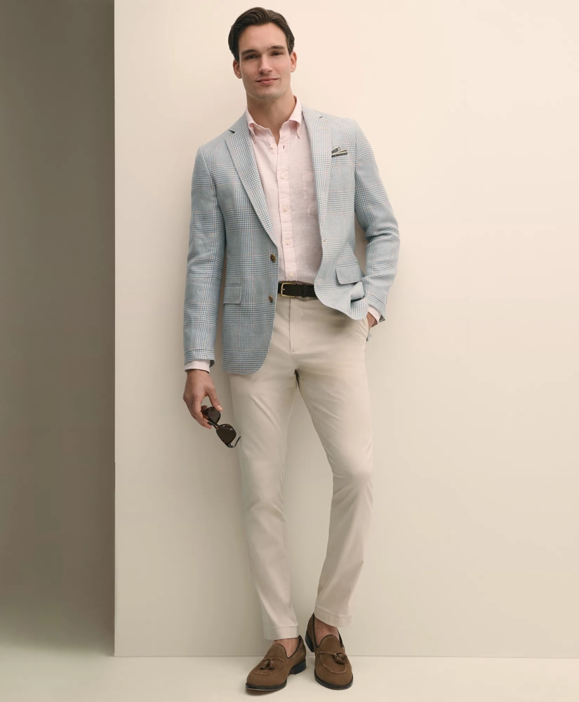 Classic Fit Linen-Wool-Silk Glen Plaid Sport Coat, image 1