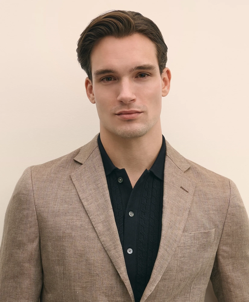 Classic Fit Linen 1818 Herringbone Sport Coat