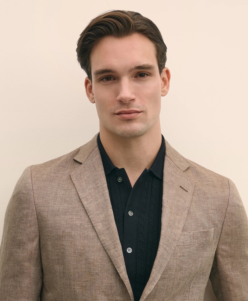 Classic Fit Linen 1818 Herringbone Sport Coat, image 2