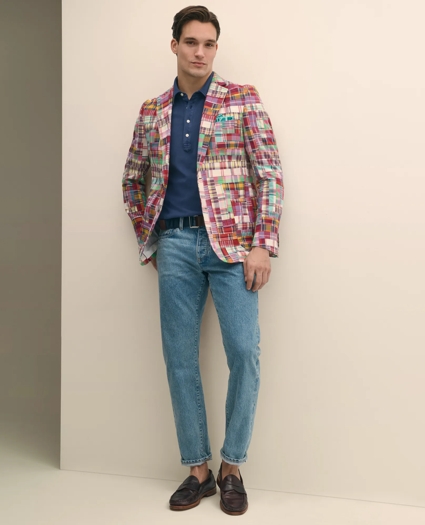 Classic Fit Cotton Patchwork Madras Sport Coat, image 1
