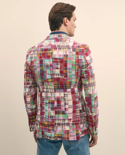 Classic Fit Cotton Patchwork Madras Sport Coat, image 3