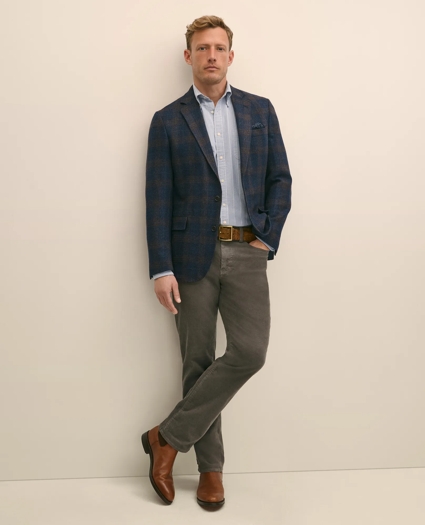 Classic Fit Wool-Cotton-Silk-Cashmere Hopsack Check Sport Coat, image 2
