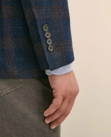Classic Fit Wool-Cotton-Silk-Cashmere Hopsack Check Sport Coat, image 4